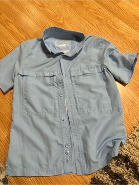 Guy Harvey Boys' Light Blue Short-Sleeve Button-Down Shirt